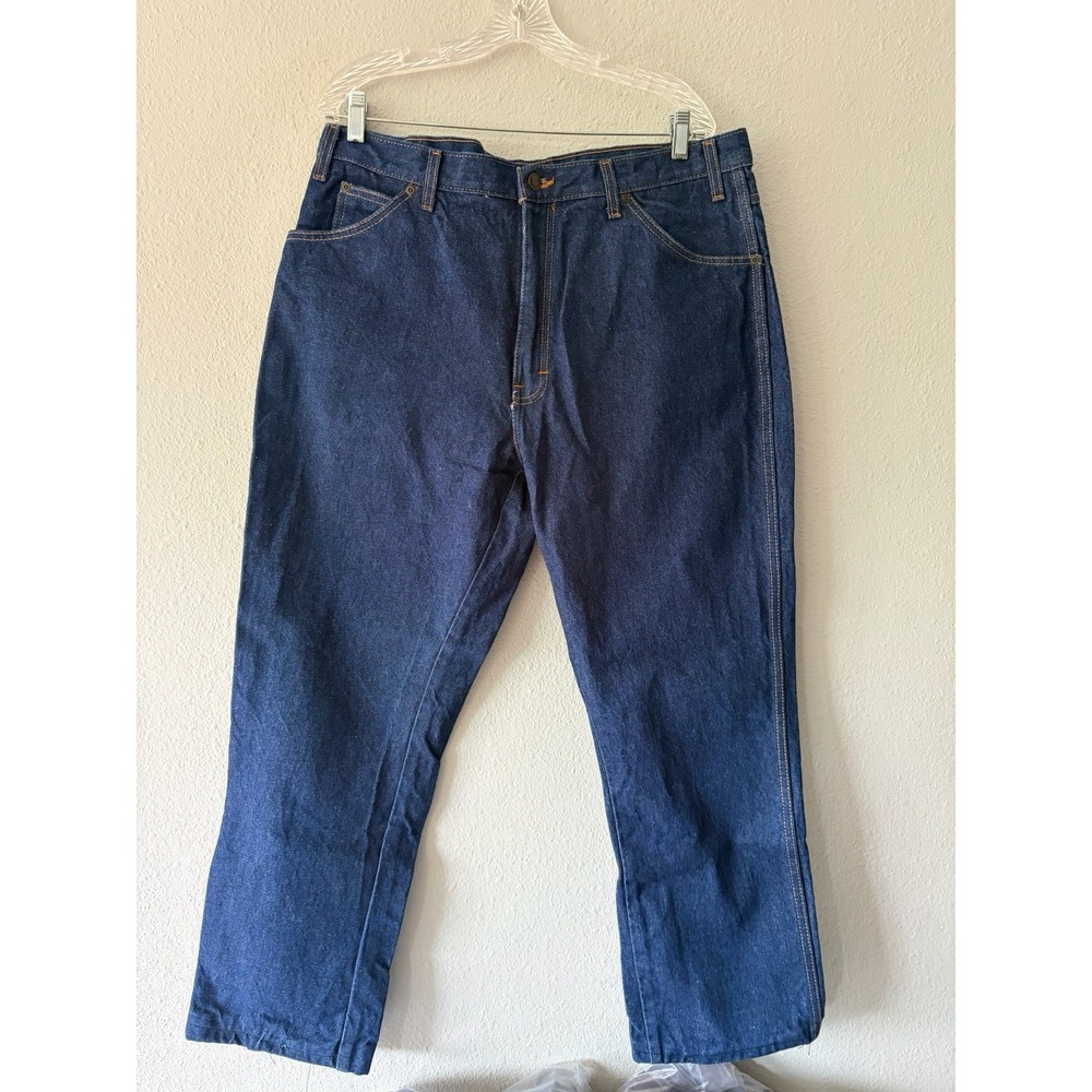 Dickies Mens 38X32(27) Dark Blue Work Utility Loose Fit Denim Pants WB16964